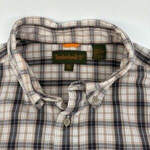 Timberland Flannel Shirt‎ XXL Blue Tan Plaid Cotton LS Rugged Outdoor Casual